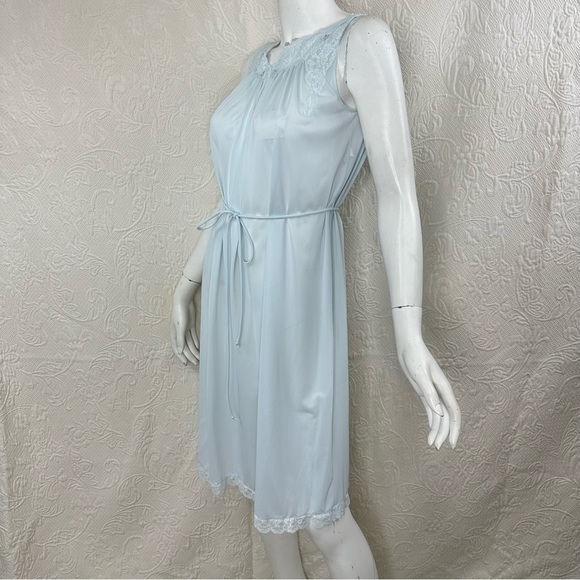 Shadowline VTG Nylon Lace Embroidered Bed Jacket & Short Nightgown 2-Pc … - Picture 4 of 15